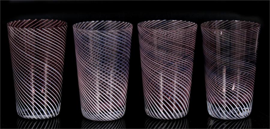 Four Venetian Art Glass beakers, 13.5cms (5.25ins) high (4). Condition Report All good condition