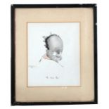 W S Hawkins - The Glad Eye - caricature, signed and dated 1914, framed & glazed, 15 by 19cm (6 by