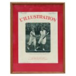 A 1930's French Tennis Championship poster, framed & glazed, 27 by 36cms (10.5 by 14.25ins).