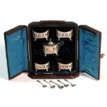 A Victorian cased five piece silver condiment set by Henry Wilkinson & Co., Sheffield 1881,