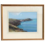 Harold Gordon - Newquay Headland - signed lower right, dedication to verso, watercolour, framed &