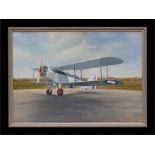 R. Hooper (Modern British) - Study of a Westland Wapiti Bi-Plane - oil on board, framed, 60 by 42cms