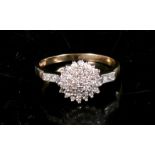 A diamond cluster ring Approx UK size Q