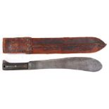 A WW2 No.1250 machette in its leather scabbard. Made by Legitimus Collins & Co. USA. Blade length