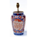 A 19th century Japanese Imari vase, converted to a lamp, 26cms (10.2ins) high.