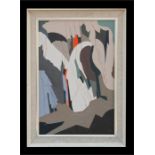 Ronald Bird - Rock Patterns - initialled & dated '74 lower right, oil on canvas, framed, 40 by 60cms