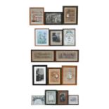 A quantity of pictures, prints and watercolours including religious cross-stitch pictures.