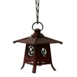 A Japanese style pagoda form lantern, 34cms (13.5ins) high.