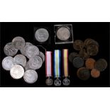 A quantity of old coins medals etc