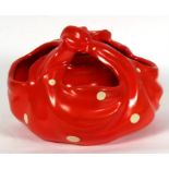 A Wilkinson Pottery bowl in the form of a knotted red spotted handkerchief, 23cms diameter.