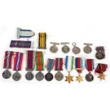 Fifteen assorted WWII and later miniature dress medals.