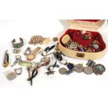 A quantity of costume jewellery, to include silver crucifixes and a quantity of wrist watches.