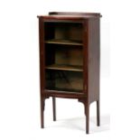 An Edwardian mahogany display cabinet, 48cms (18.75ins) wide.