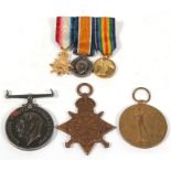 A WW1 medal trio named to 3473 Private WH Hewitt of the Royal Warwickshire Regiment with his mounted
