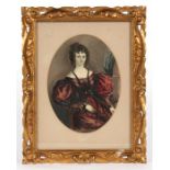An early 19th century portrait miniature depicting a young girl in period dress, with inscription to