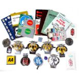 A quantity of vintage AA badges and other automobilia