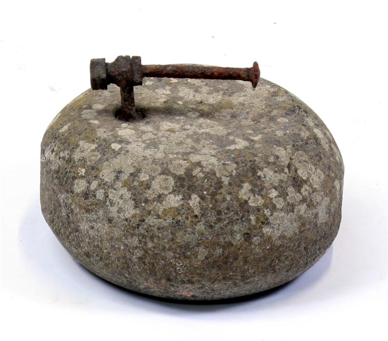 A 19th century Scottish granite curling stone.