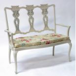 A painted two-seater chair back sofa, 113cms (44.5ins) wide.