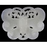 A Chinese pierced jade carving in the form of a butterfly, 7cms (2.75ins) wide.