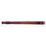 A Victorian wooden Police truncheon having VR & crown with 178 impressed into it. Overall length