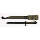 A Spanish CETME model L assault rifle bayonet in its scabbard. Blade length 22cms