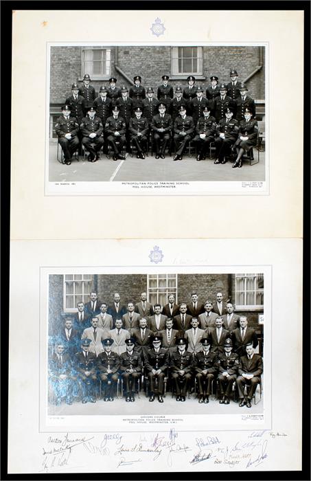 Two large format Metropolitan Police photographs mounted on card showing the Police Training