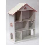 A modern white painted open fronted dolls house 81cm (32ins) wide