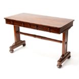 A William IV mahogany side table with two frieze drawers, 113cms (44.5ins) wide.