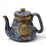 A Royal Doulton Stoneware Lord Nelson Commemorative teapot, 15cms (6ins) high. Condition Report