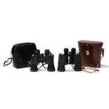 A pair of Carl Zeiss Jenoptem 10x50 binoculars, cased; together with a pair of Tasco 10x50