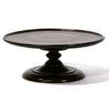 A mahogany Lazy Susan, on turned support, 46cms (18ins) wide. Condition Report Repaired split to