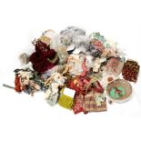 A quantity of vintage textiles.