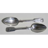 A pair of Victorian silver tablespoons, Edinburgh 1870 and makers mark for Mackay, Cunningham & Co.,