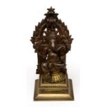 An Indian bronze temple figure in the form of Ganesh, 19cms (7.5ins) high.