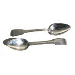 A pair of George IV silver tablespoons, date mark for Dublin 1828 and makers marks for Laurence