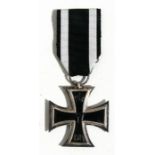 A WW1 German Iron Cross 2nd Class with EU marked on the ribbon ring