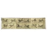 A large Chinese scroll painting depicting the Horses of Mu Wang,