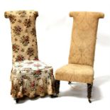 Two Victorian prie dieu chairs (2).