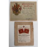 Two rare Certificates of Service awarded to William Cowley. One named to Boy William R. Cowley of