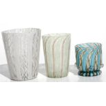 Three Venetian latticino glass beakers, the largest 8cms (3.1ins) high (3). Condition Report All