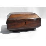 A Regency mahogany box with gilt brass handles, 35cms (13.75ins) wide.