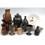 A quantity of Studio Pottery, to include jugs, vases and goblets.