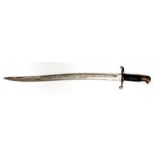 A British pattern 1856 Sword Bayonet, no scabbard. Marked with the War Department arrow & S8 to
