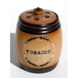 A Doulton Lambeth stoneware tobacco jar, 14cms (5.5ins) high.