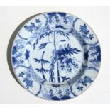 An 18th / 19th century Chinese blue & white plate, 23cms (9ins) diameter. Condition Report Some