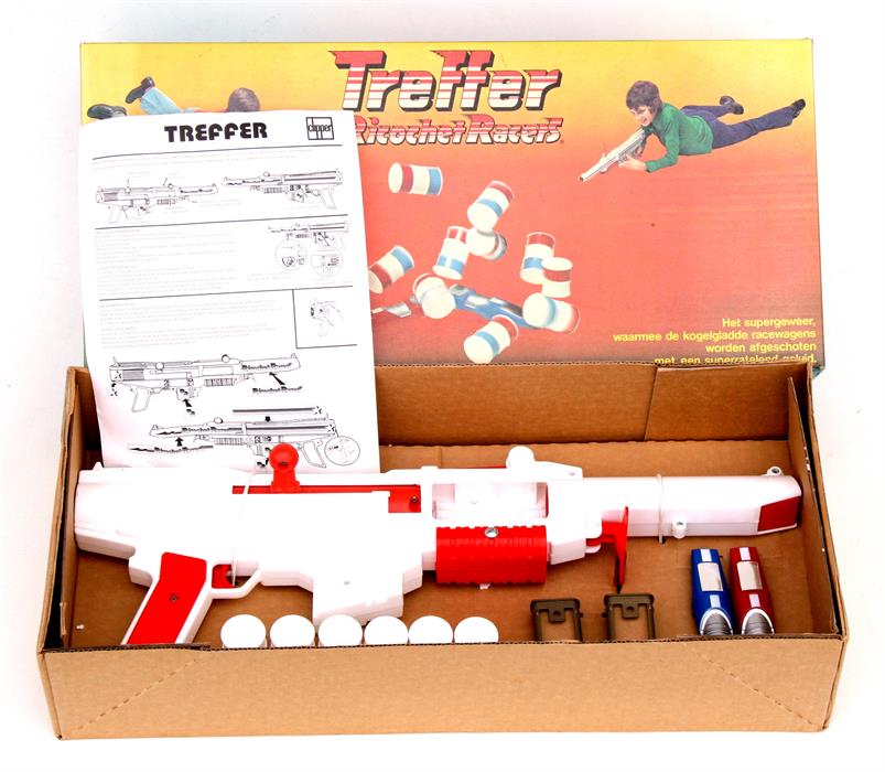 A boxed Treffer Richochet Racers, made by Clipper. 54cms (21.25ins) long