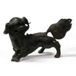 A Chinese bronze lion censer, 27cms (10.5ins) high.