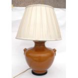 A Chinese pottery vase form table lamp, 32cms (12.5ins) high.
