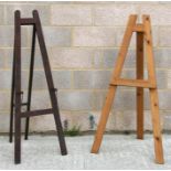 Two large wooden artist's easels (2).