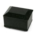 A figured green hardstone box and cover, 10cm (4ins) wide